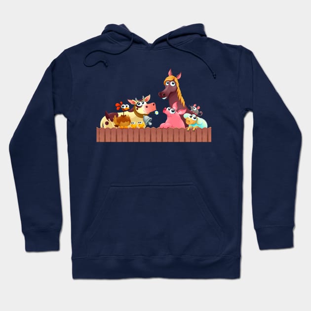 Funny farm animals smiling Hoodie by ddraw